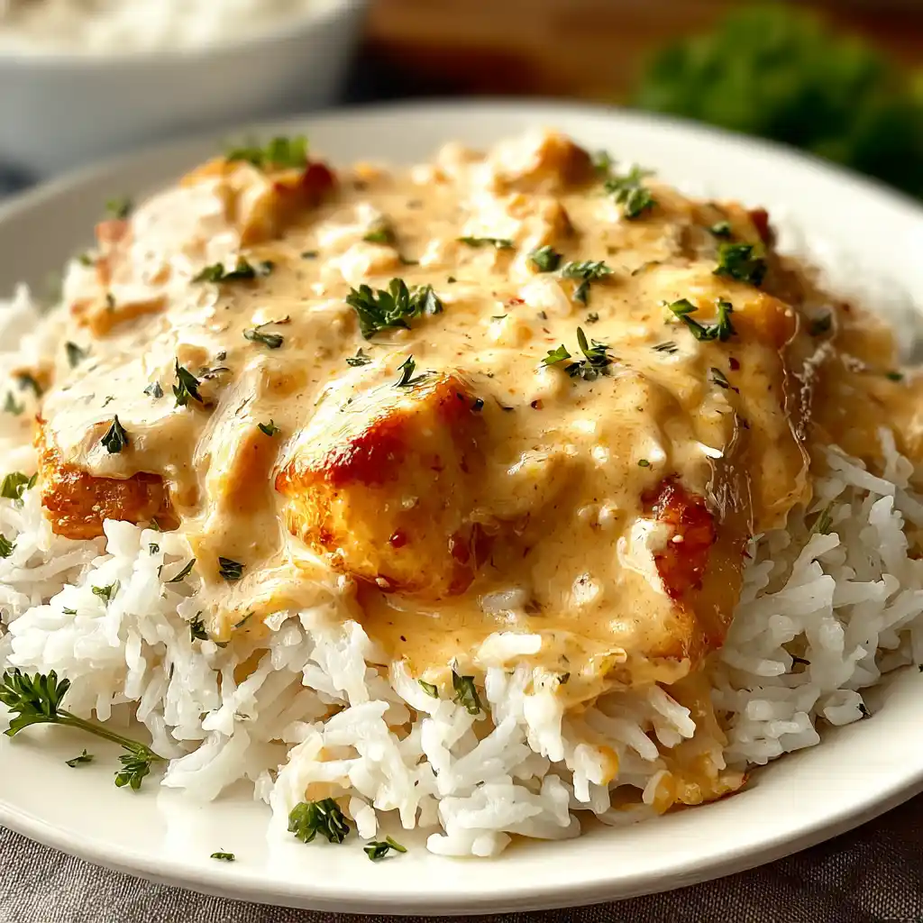 Creamy Smothered Chicken and Rice