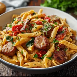 One Pot Creamy Cajun Sausage Pasta