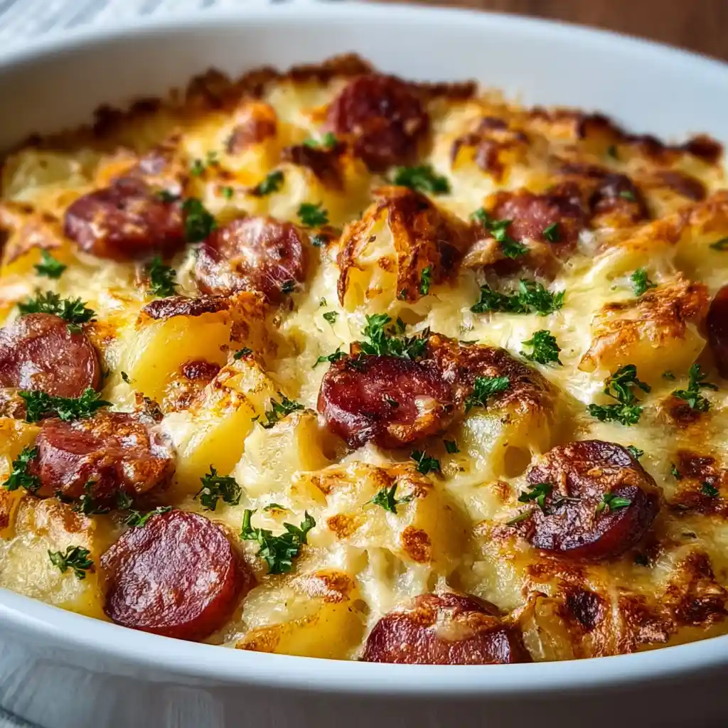 Hearty Kielbasa and Cheesy Potato Casserole