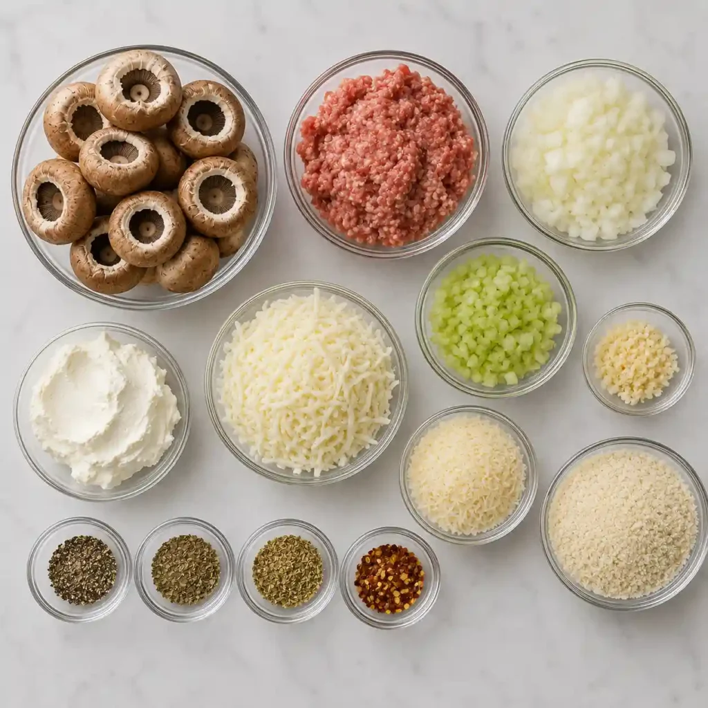 Sausage Stuffed Mushrooms Ingredients