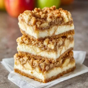 Apple Streusel Cheesecake Bars