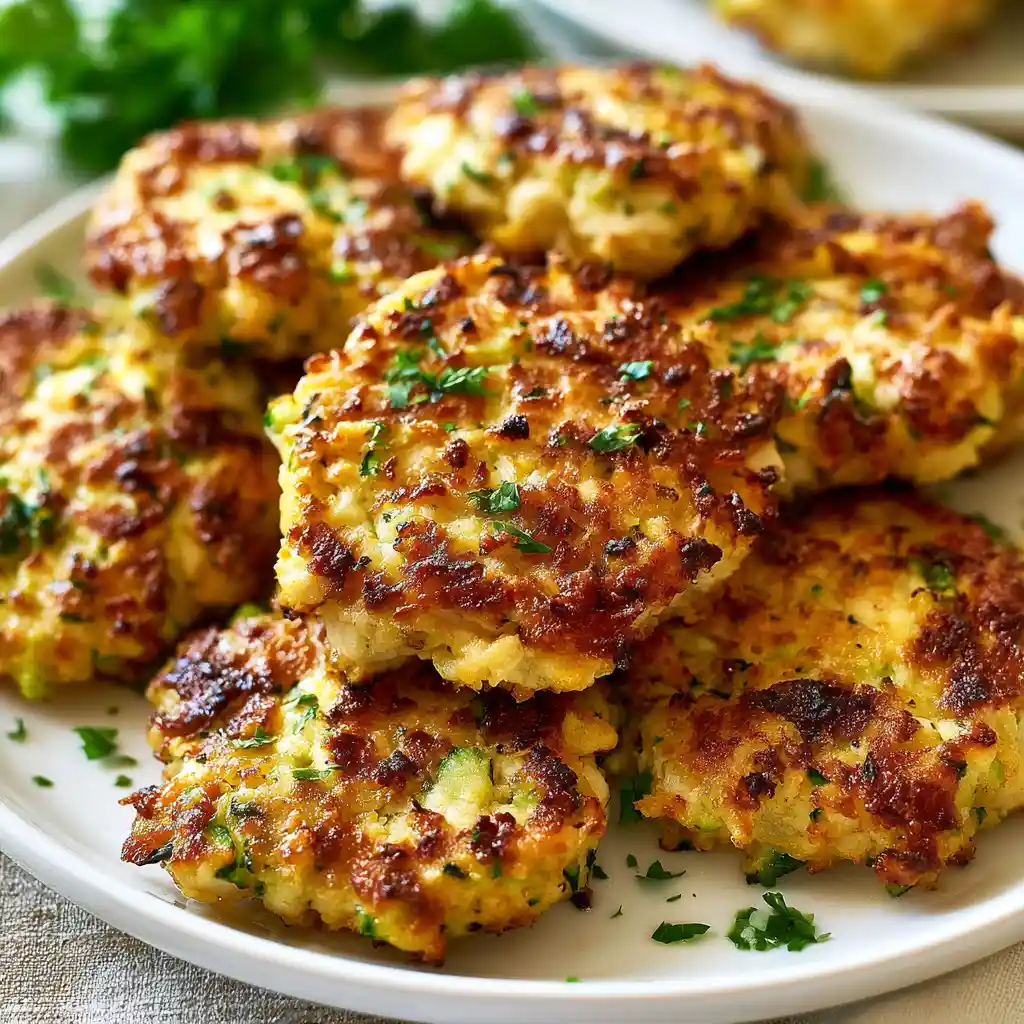 Cheesy Zucchini Chicken Fritters