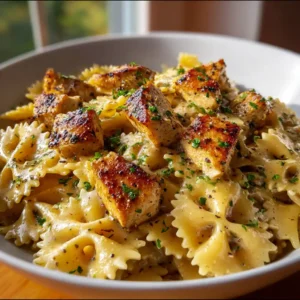 Creamy Garlic Butter Chicken Bowtie Pasta