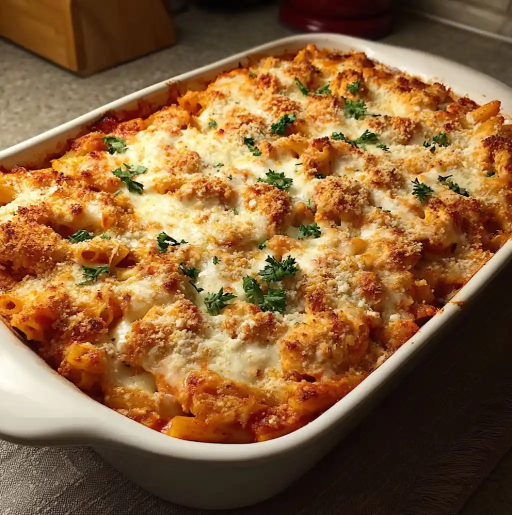 Dump Bake Chicken Parmesan Casserole
