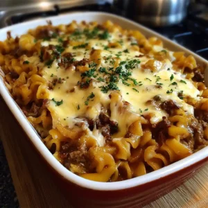 French Onion Beef and Pasta Casserole