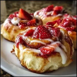 Strawberry Cheesecake Cinnamon Rolls