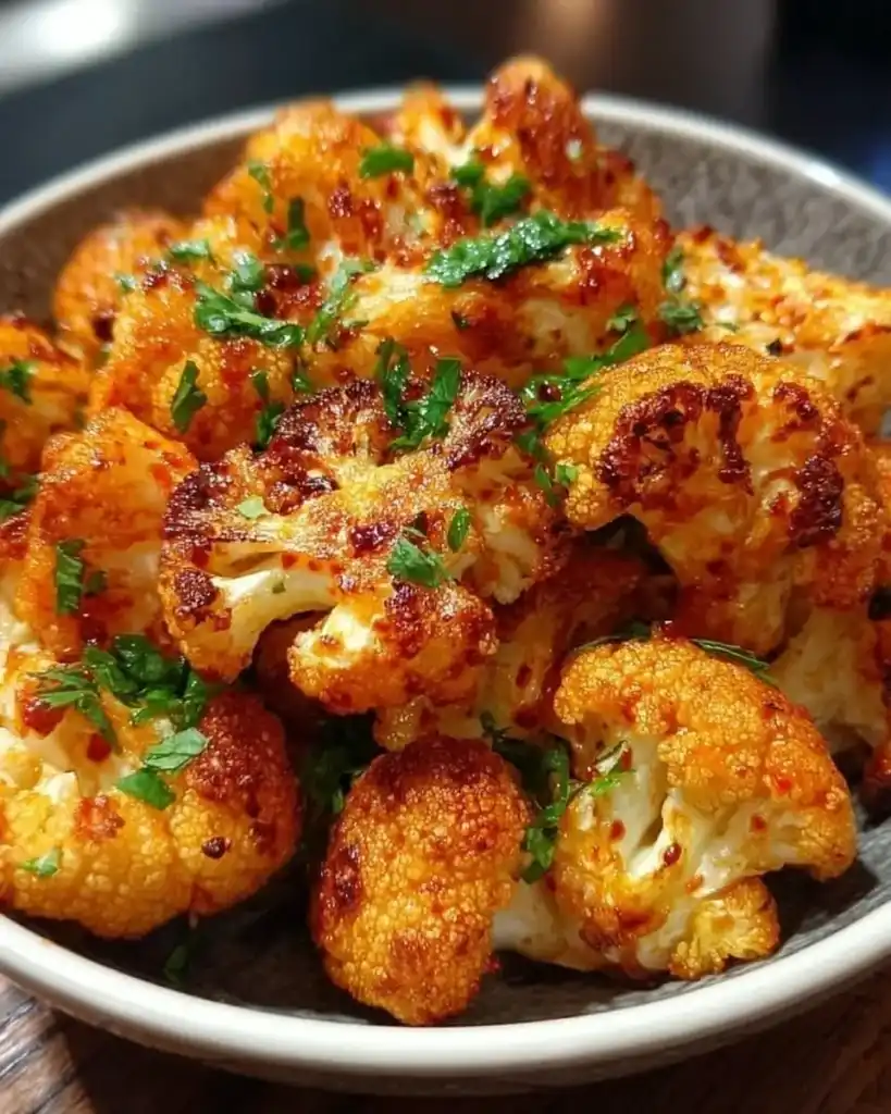sweet and spicy baked cauliflower