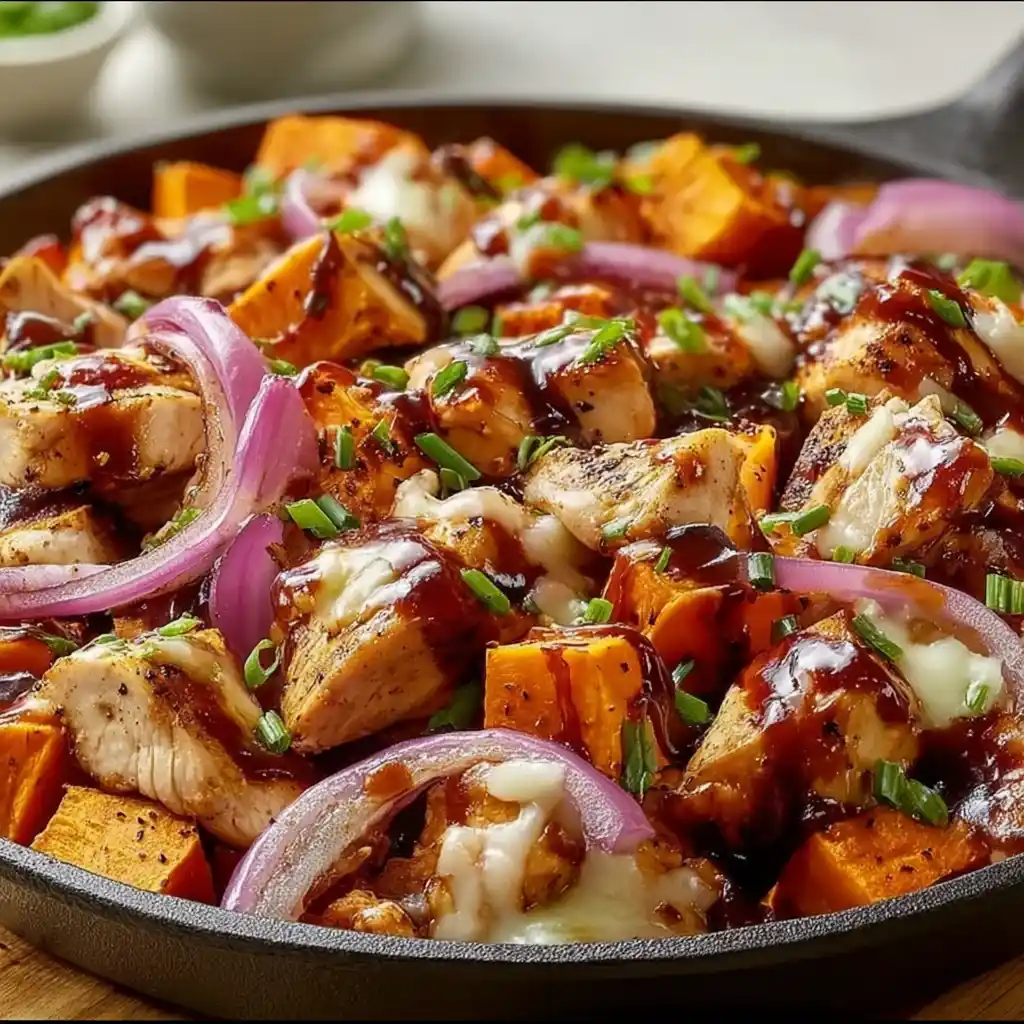 bbq chicken sweet potato skillet