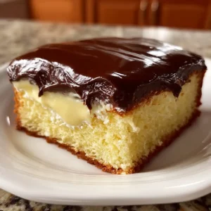 Boston Cream Poke Cake