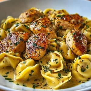 Cajun Chicken Tortellini with Garlic Sauce