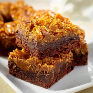 Caramel Crunch Cornflake Brownies