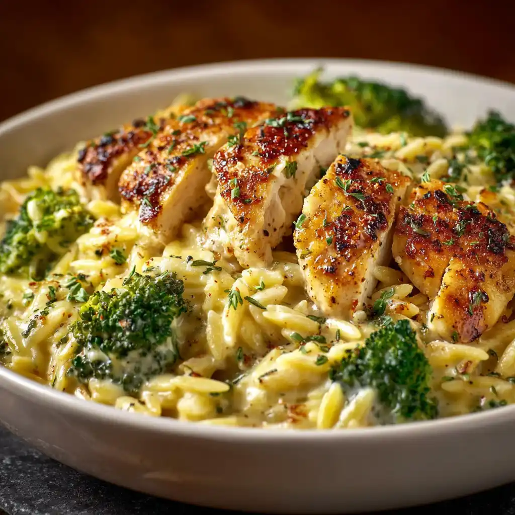Cheesy Chicken Broccoli Orzo