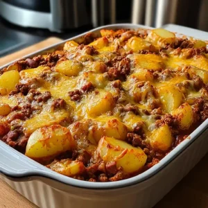 Chili Cheese Potato Bake