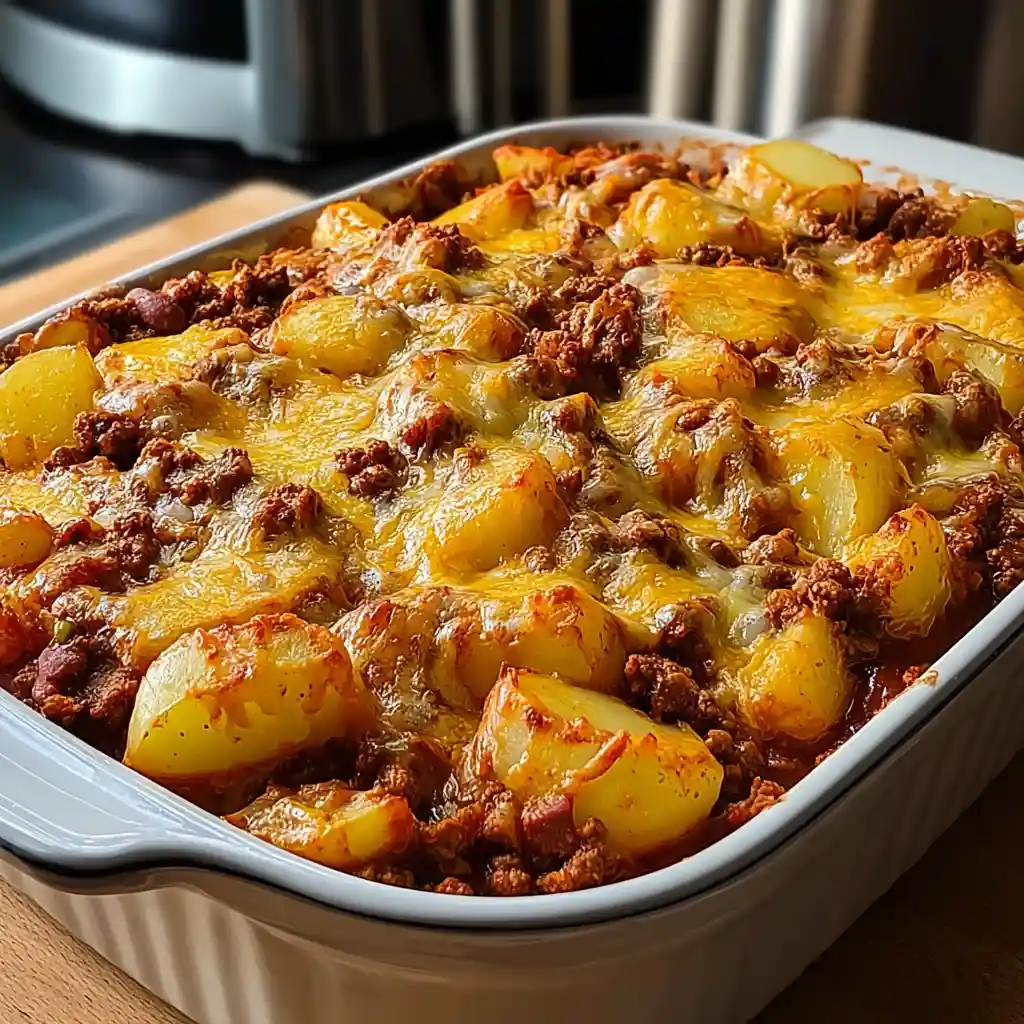 Chili Cheese Potato Bake