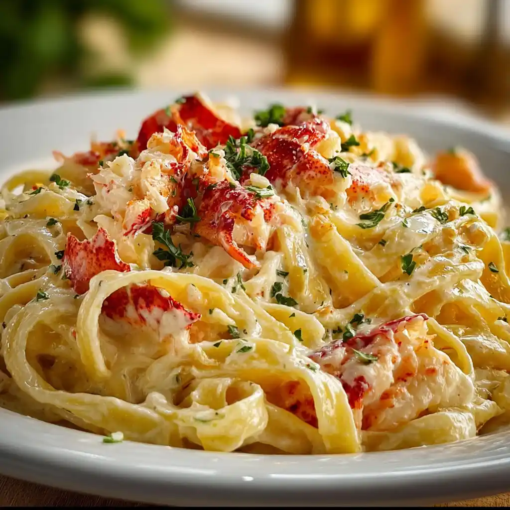 creamy lobster fettuccine alfredo