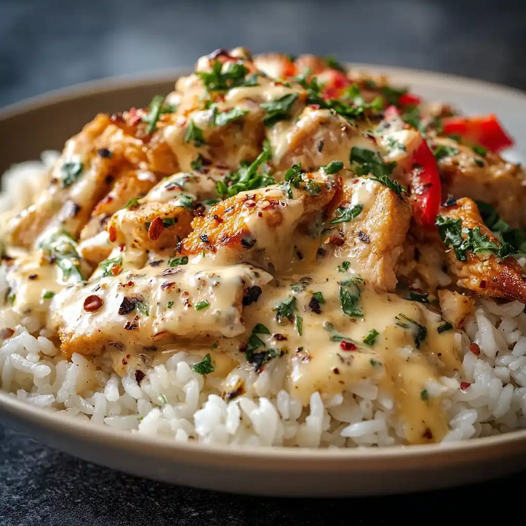 Creamy Pepper Jack Chicken Rice