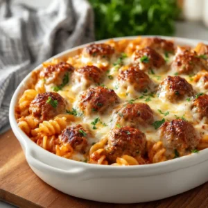 Dump and Bake Meatball Casserole