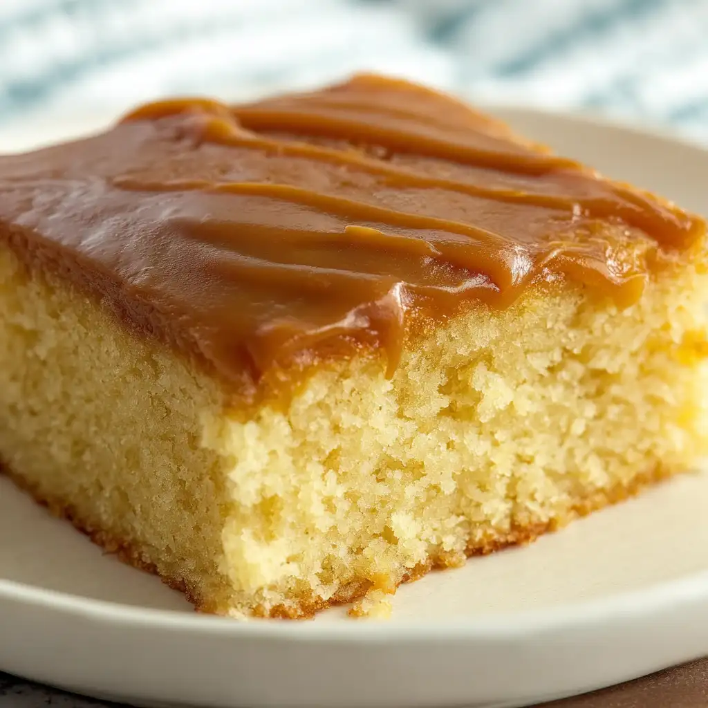 Easy Caramel Buttermilk Sheet Cake