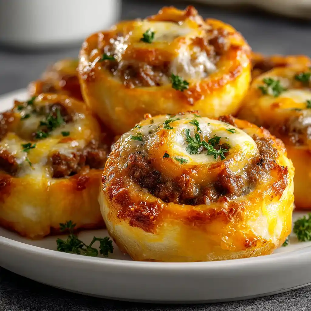 Garlic Butter Cheeseburger Pinwheels