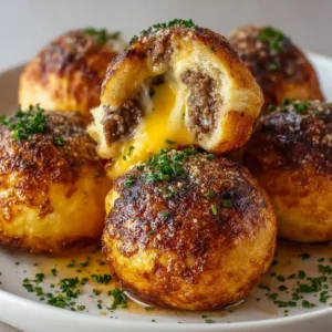 GARLIC PARMESAN CHEESEBURGER BOMBS