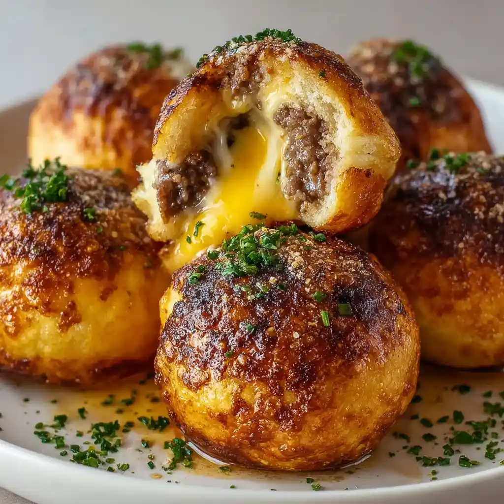 GARLIC PARMESAN CHEESEBURGER BOMBS