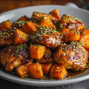 Honey Garlic Chicken And Sweet Potato