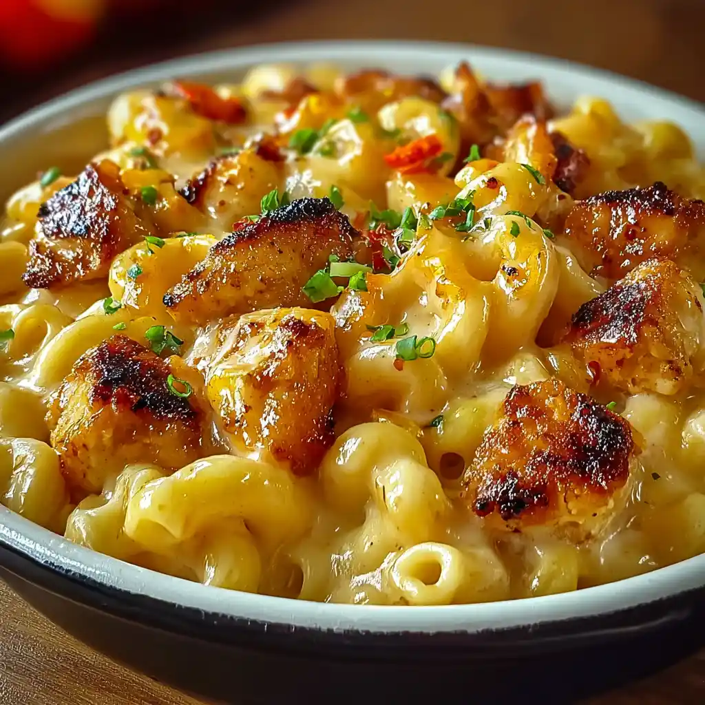 honey pepper chicken mac and cheese