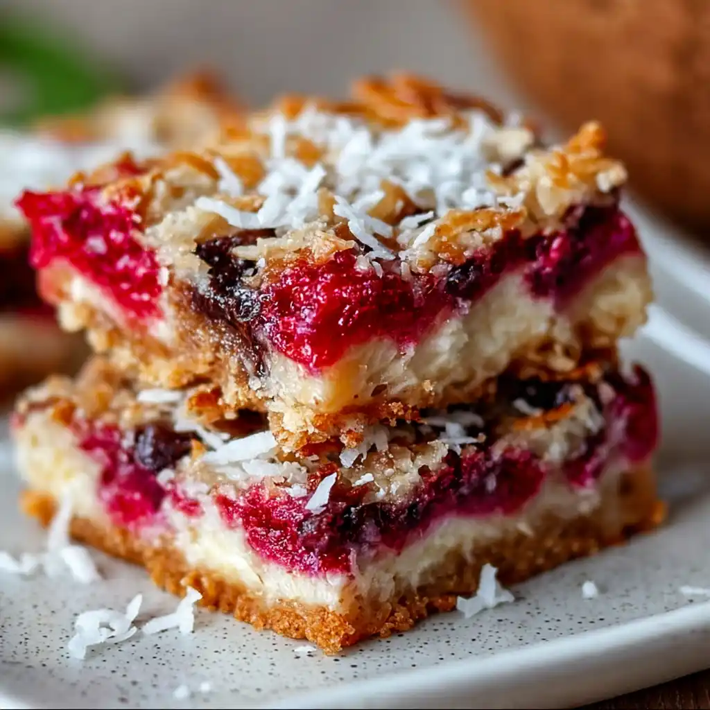 Irresistible Raspberry Coconut Magic Bars