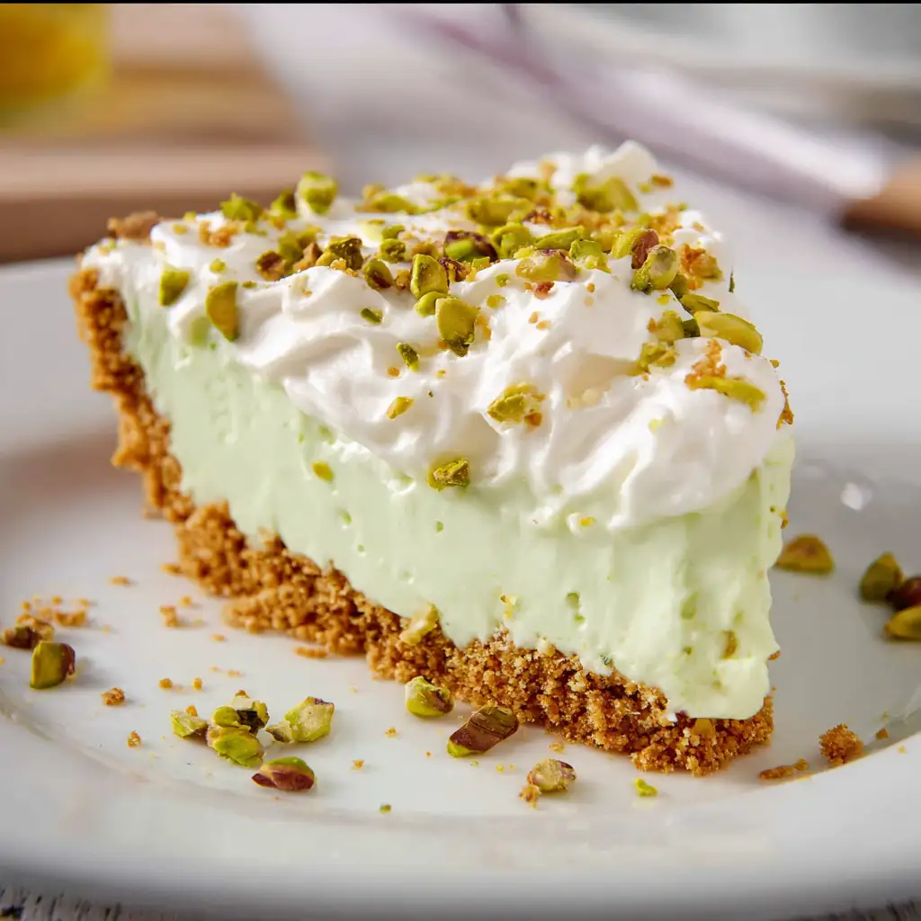 No Bake Pistachio Cream Pie