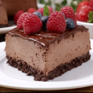 No Bake Triple Chocolate Cheesecake