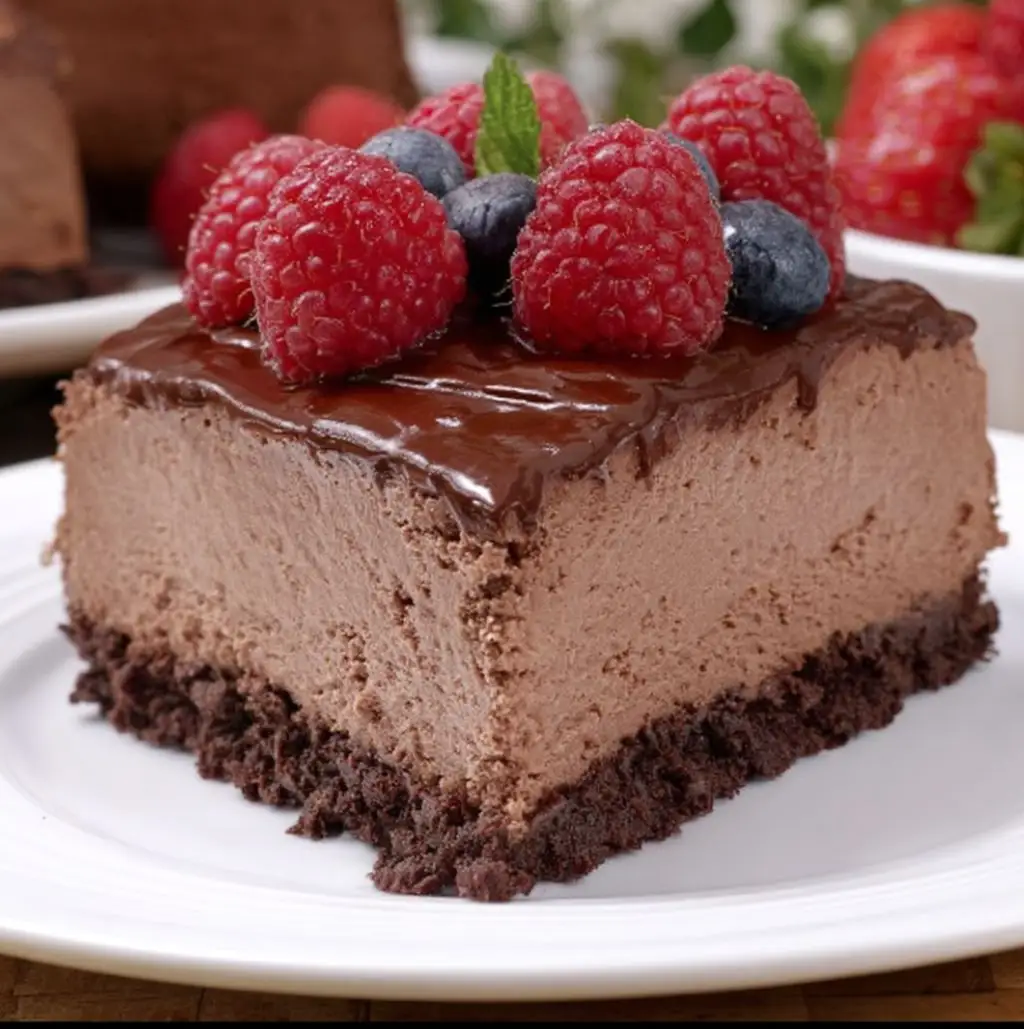 No Bake Triple Chocolate Cheesecake
