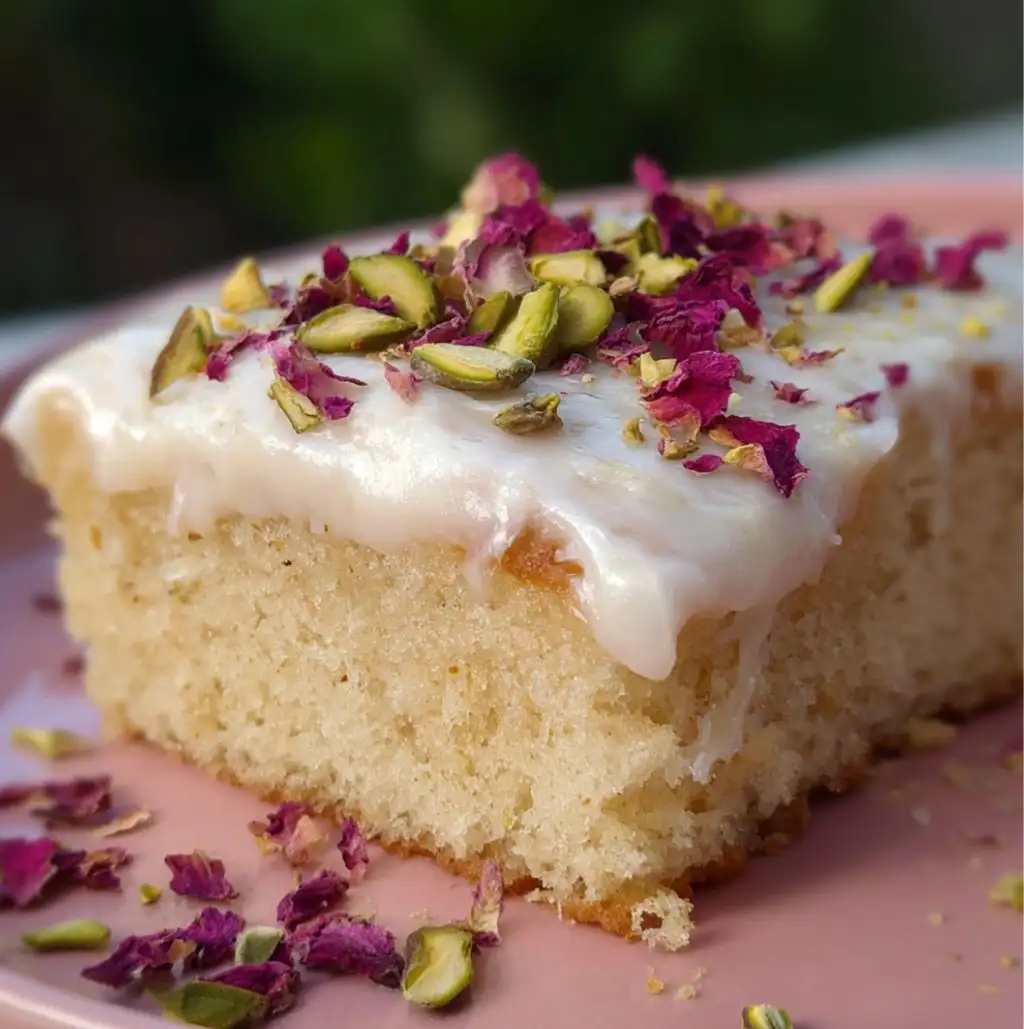 Rose cardamom tres leches cake