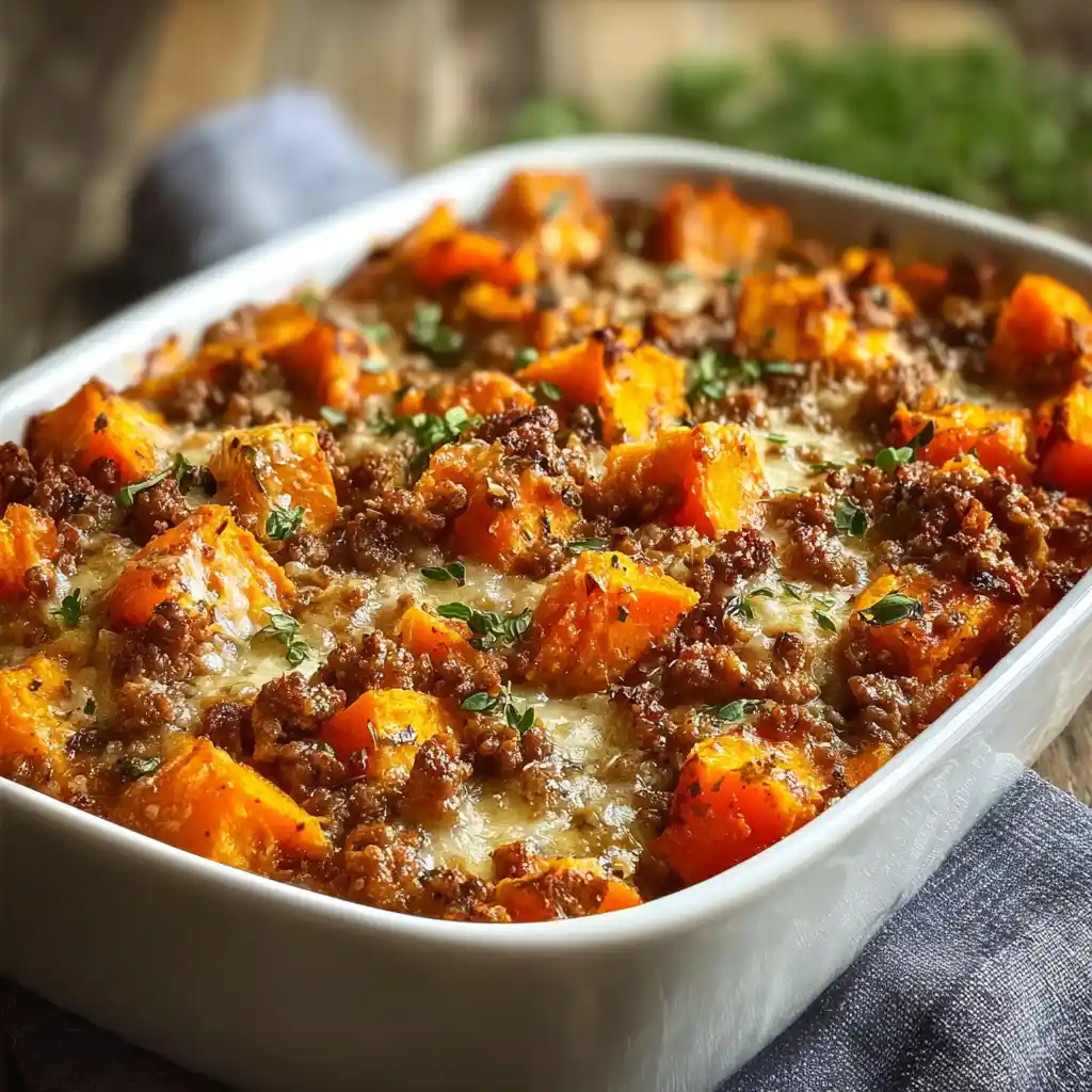 Sweet Potato and Ground Turkey Bake