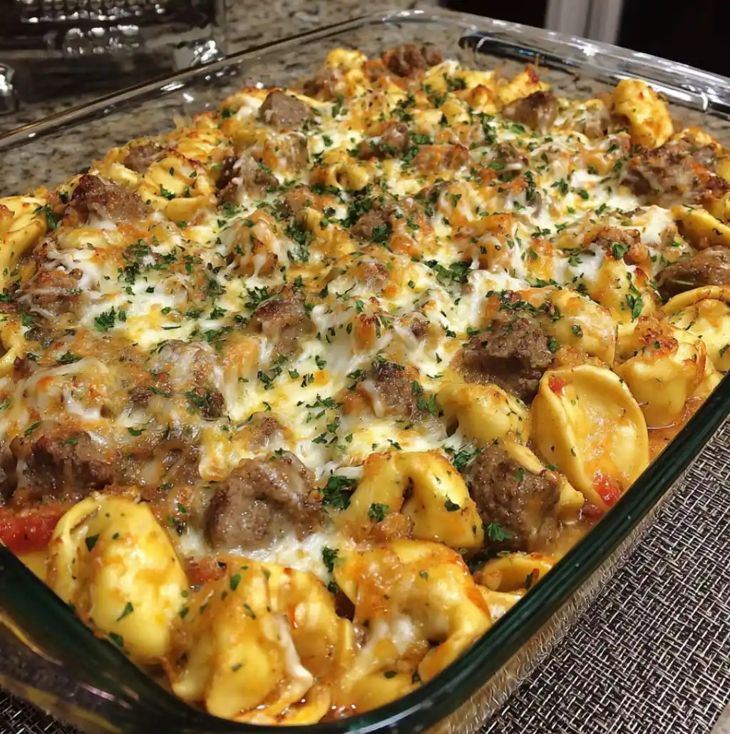 Cheese Steak Tortellini Casserole