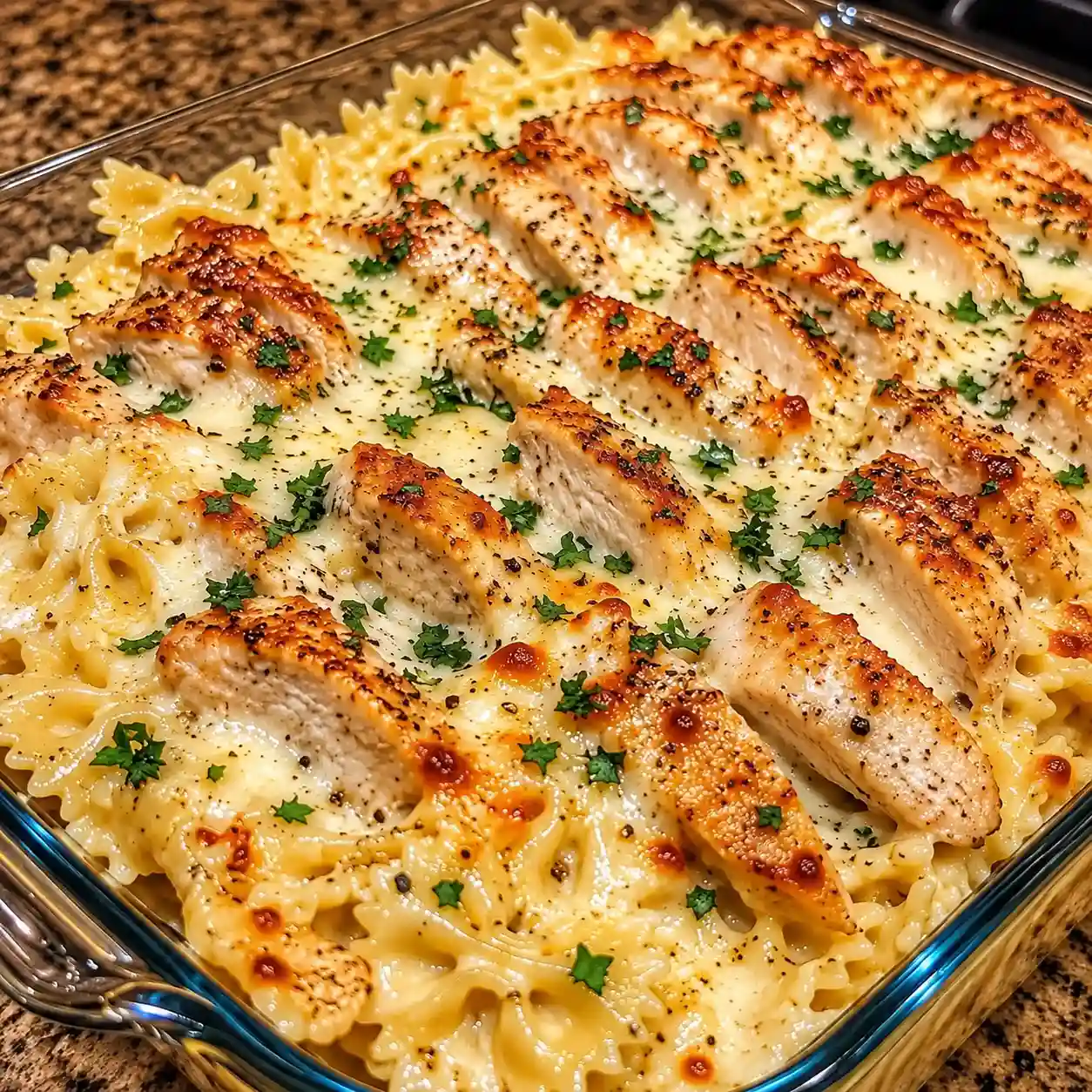 Creamy Chicken Bowtie Pasta Bake