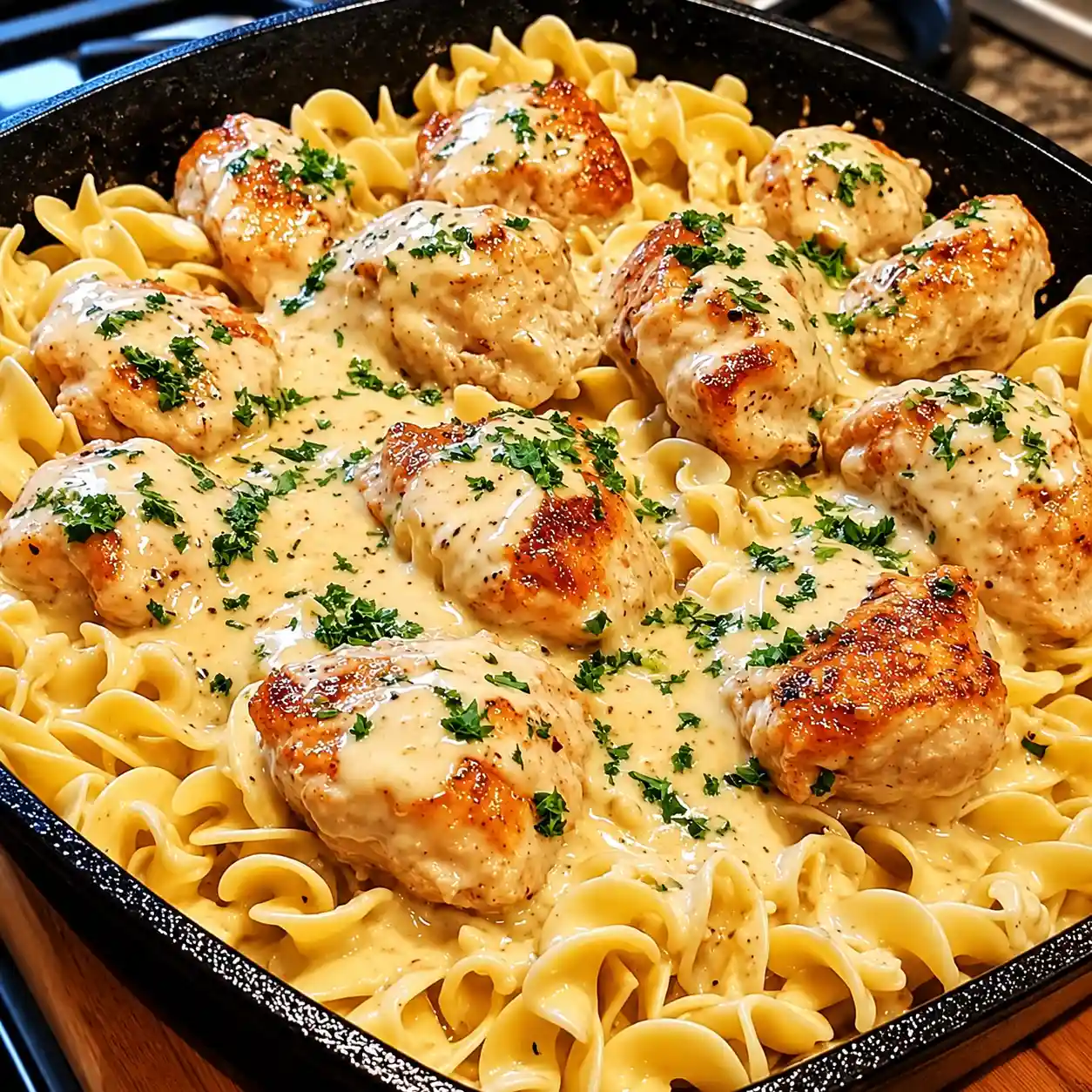 One-Pan Chicken with Creamy Buttered Noodles