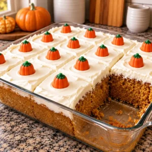 Pumpkin Sheet Cake with Cream Cheese Frosting