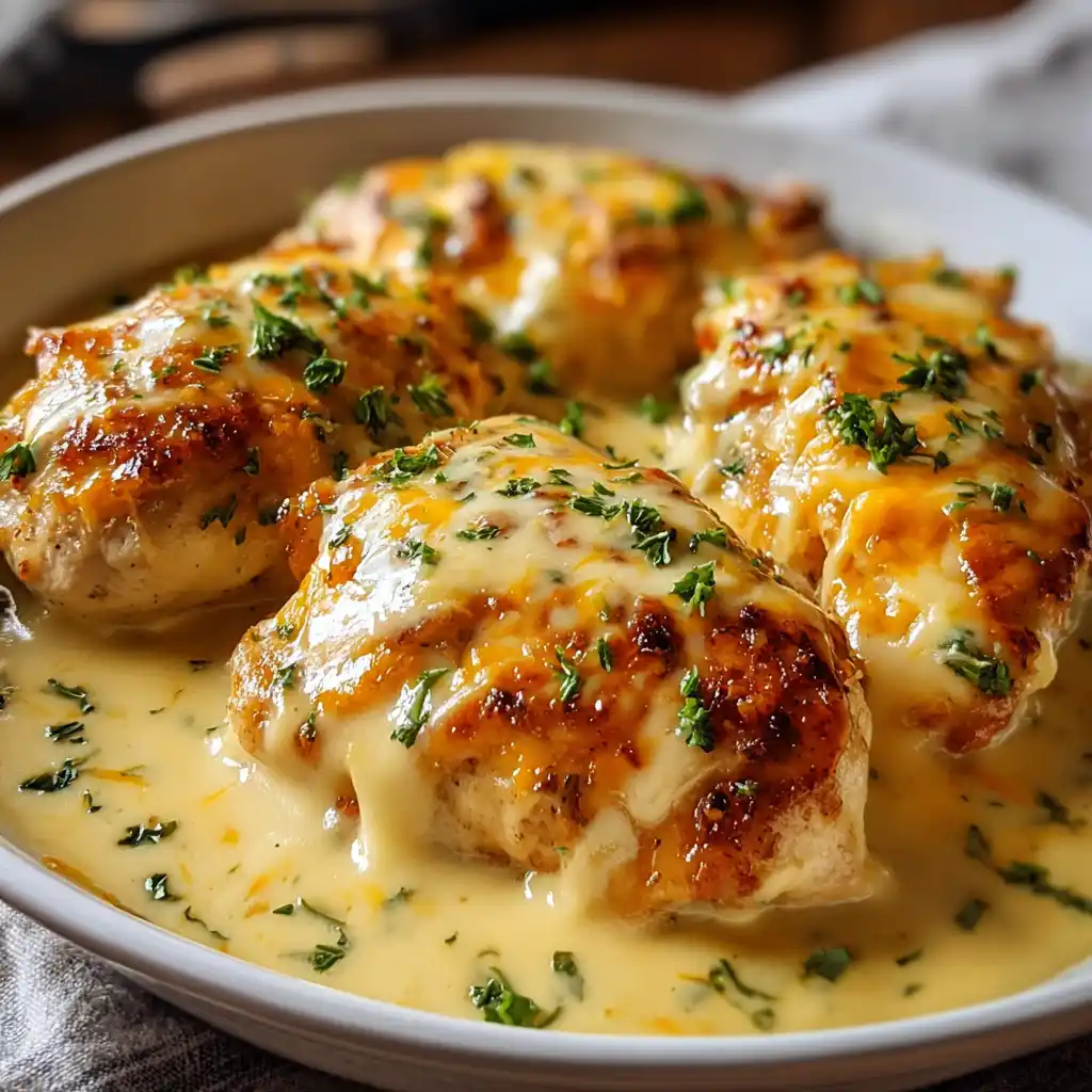 Smothered Cheesy Sour Cream Chicken