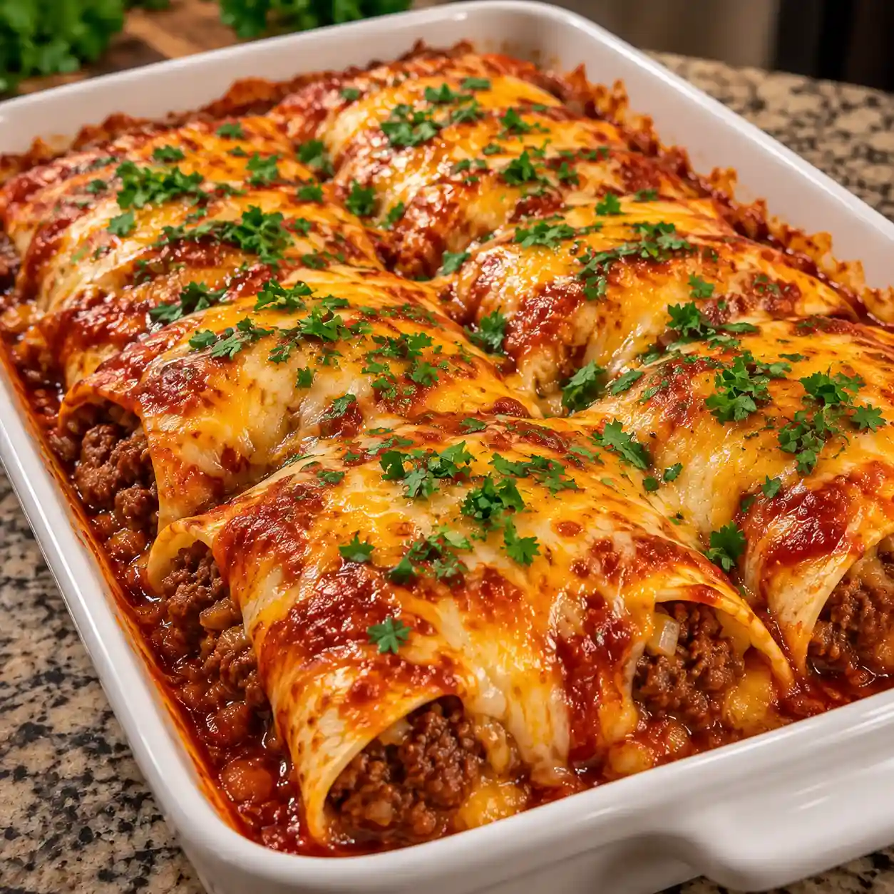 Cheesy Beef Enchiladas