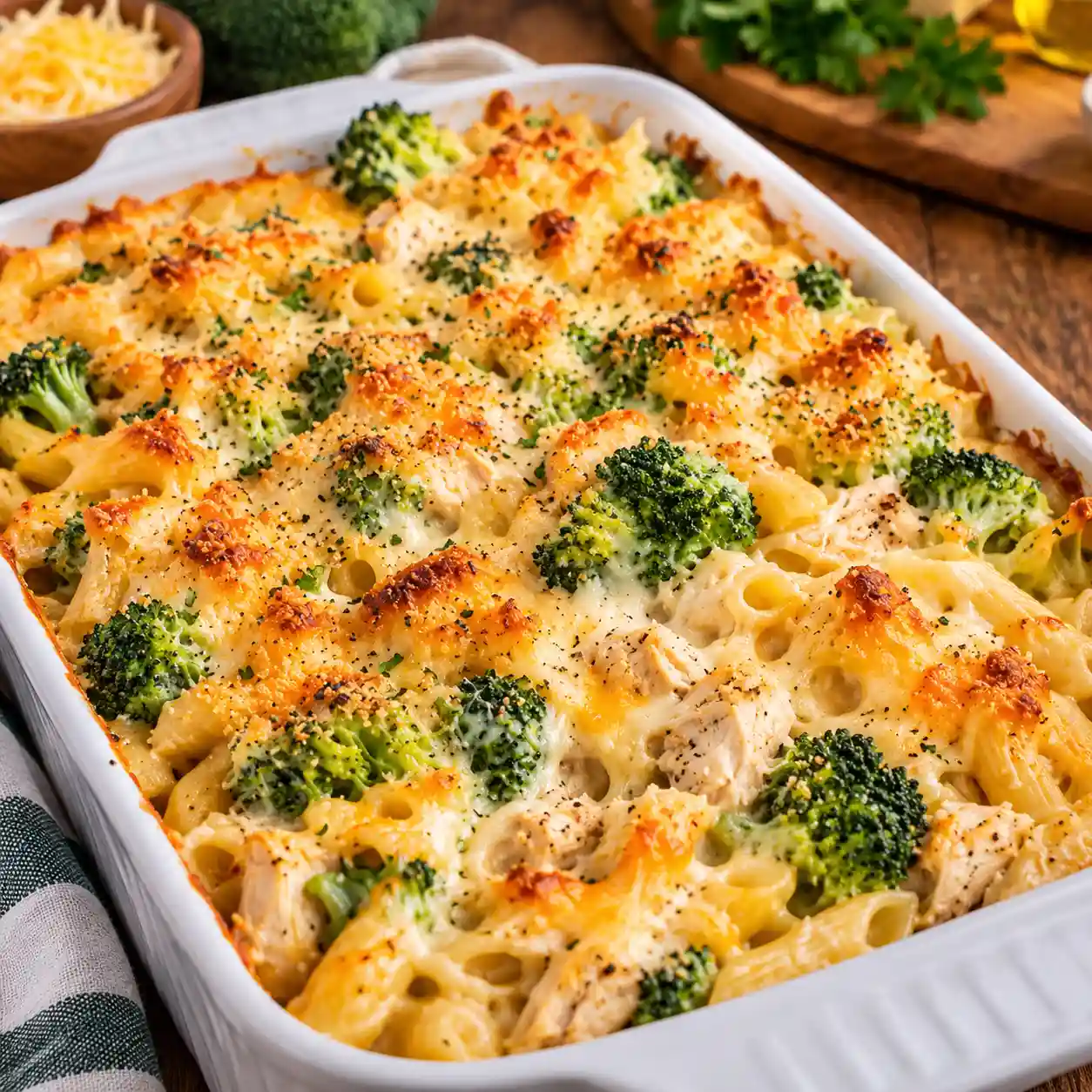 Cheesy Chicken and Broccoli Pasta Bake