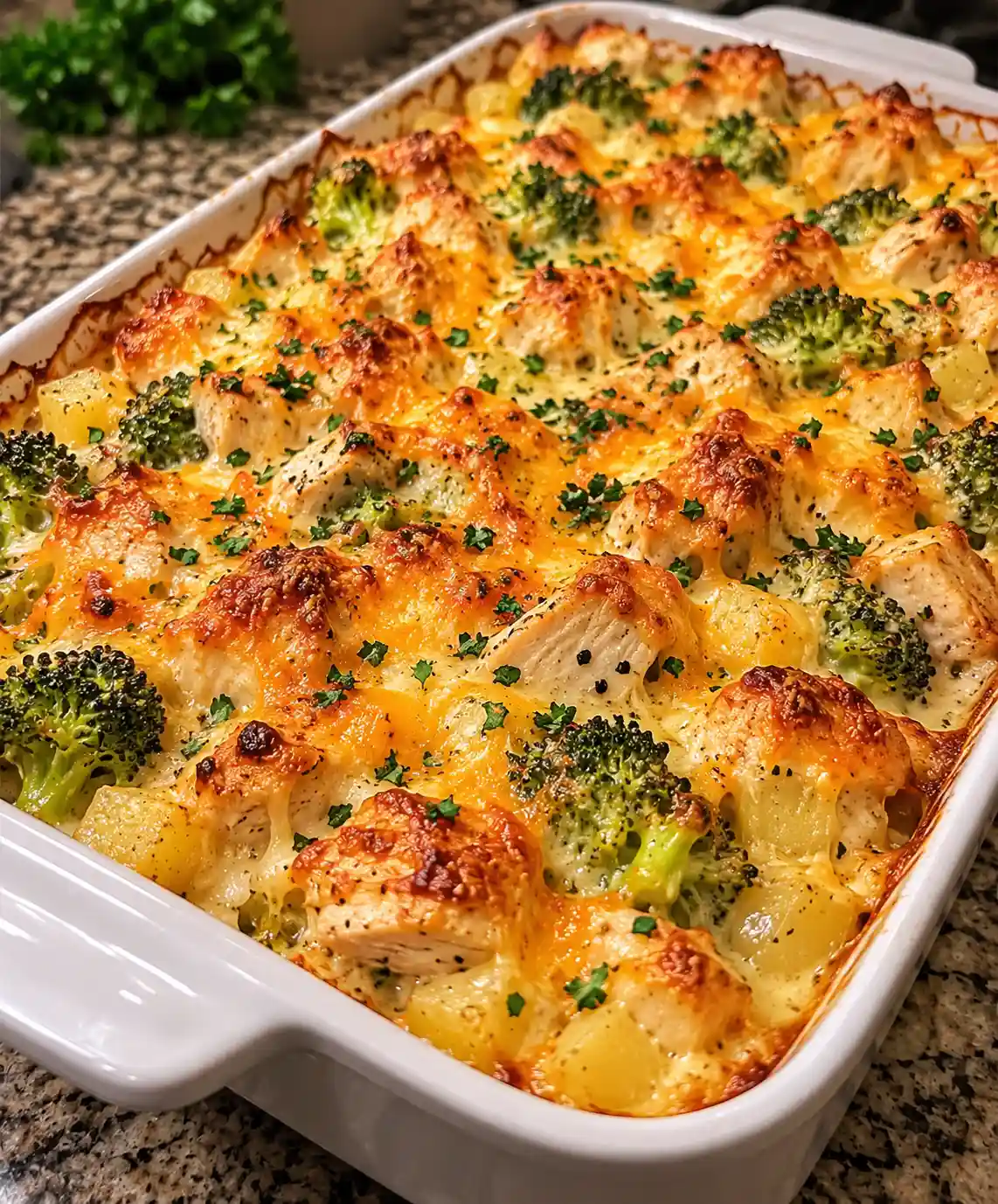 Cheesy Chicken Broccoli Potato Casserole