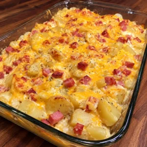 Cheesy Ham Potato Casserole