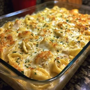 Chicken Alfredo Tortellini Casserole