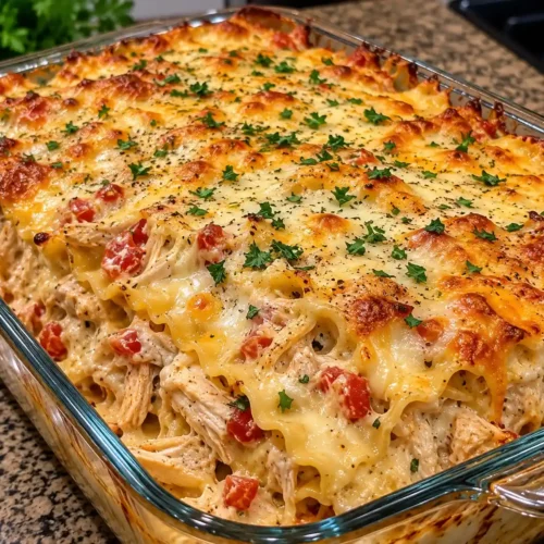 Chicken Spaghetti Lasagna Bake