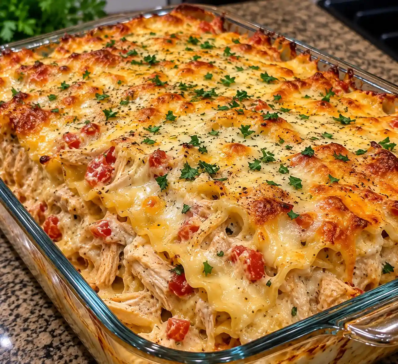 Chicken Spaghetti Lasagna Bake