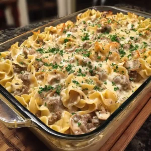 Creamy Beef Stroganoff Casserole