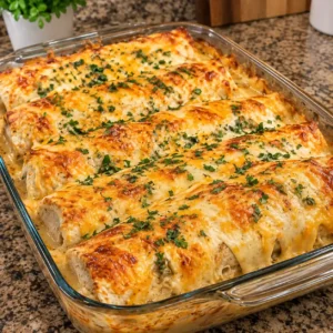 Creamy Cheesy Chicken Burrito Bake