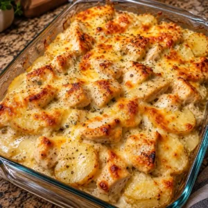 Creamy Chicken Potato Coin Bake