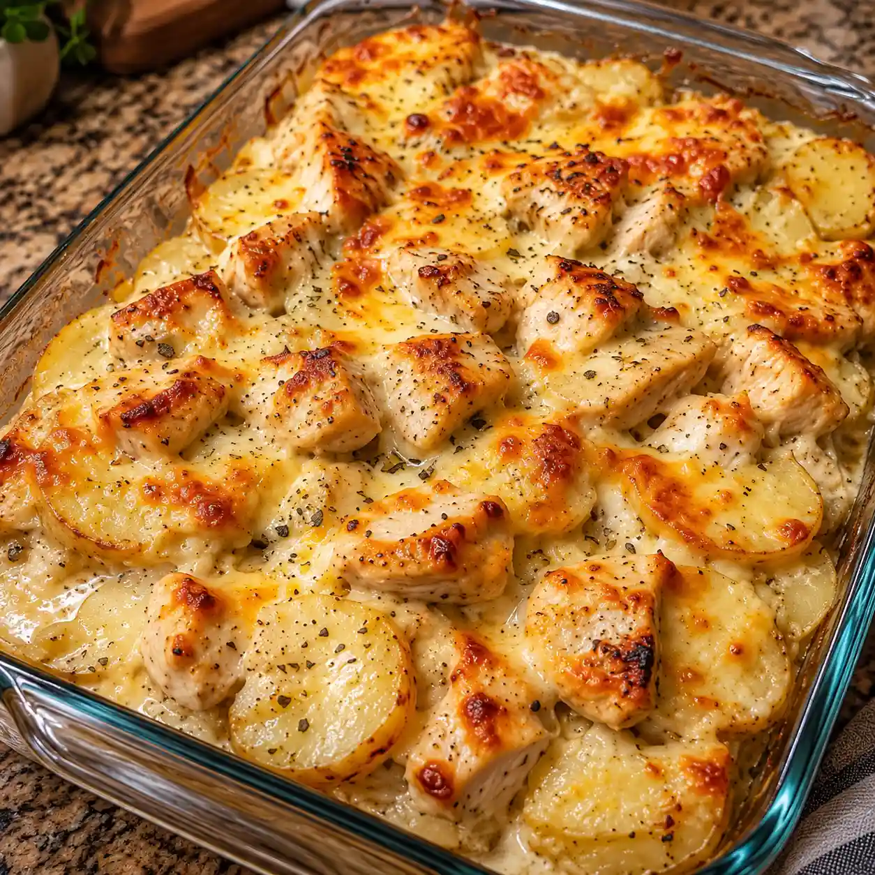Creamy Chicken Potato Coin Bake