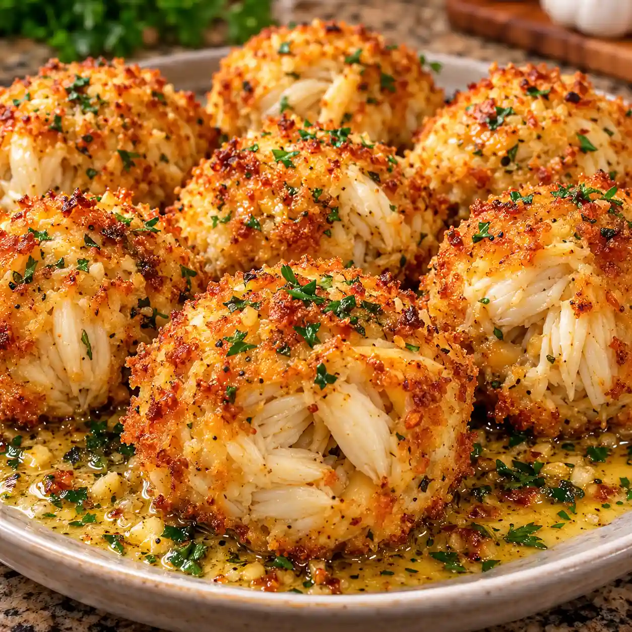 Crispy Garlic Butter Crab Bombs